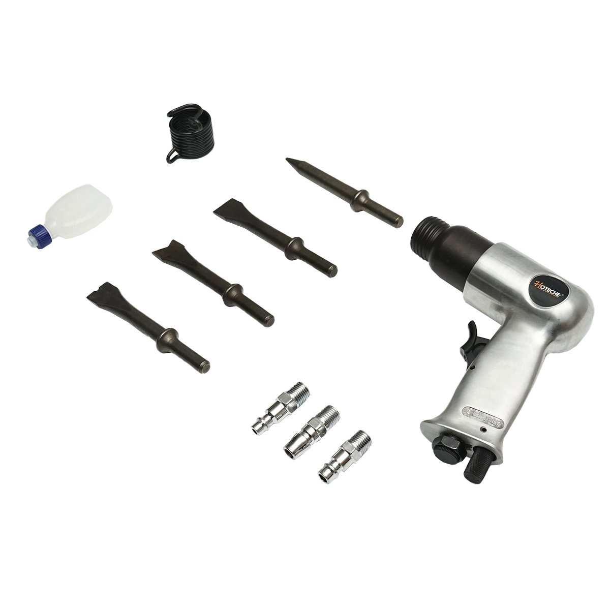 Ciocan pneumatic de impact 6.3 Bar cu 3 tipuri de cuple rapide si 4 dalti Hoteche